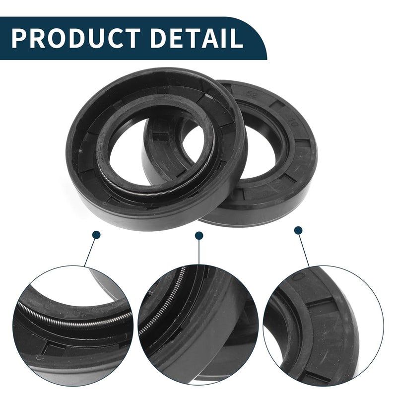 TUCKBOLD Universal Oil Seal TC Double Lip W Steel Spring Seal Ring Rotary Shaft Seal 30x52x10mm High Pressure NBR Rubber Black 5 Pcs - Image 5